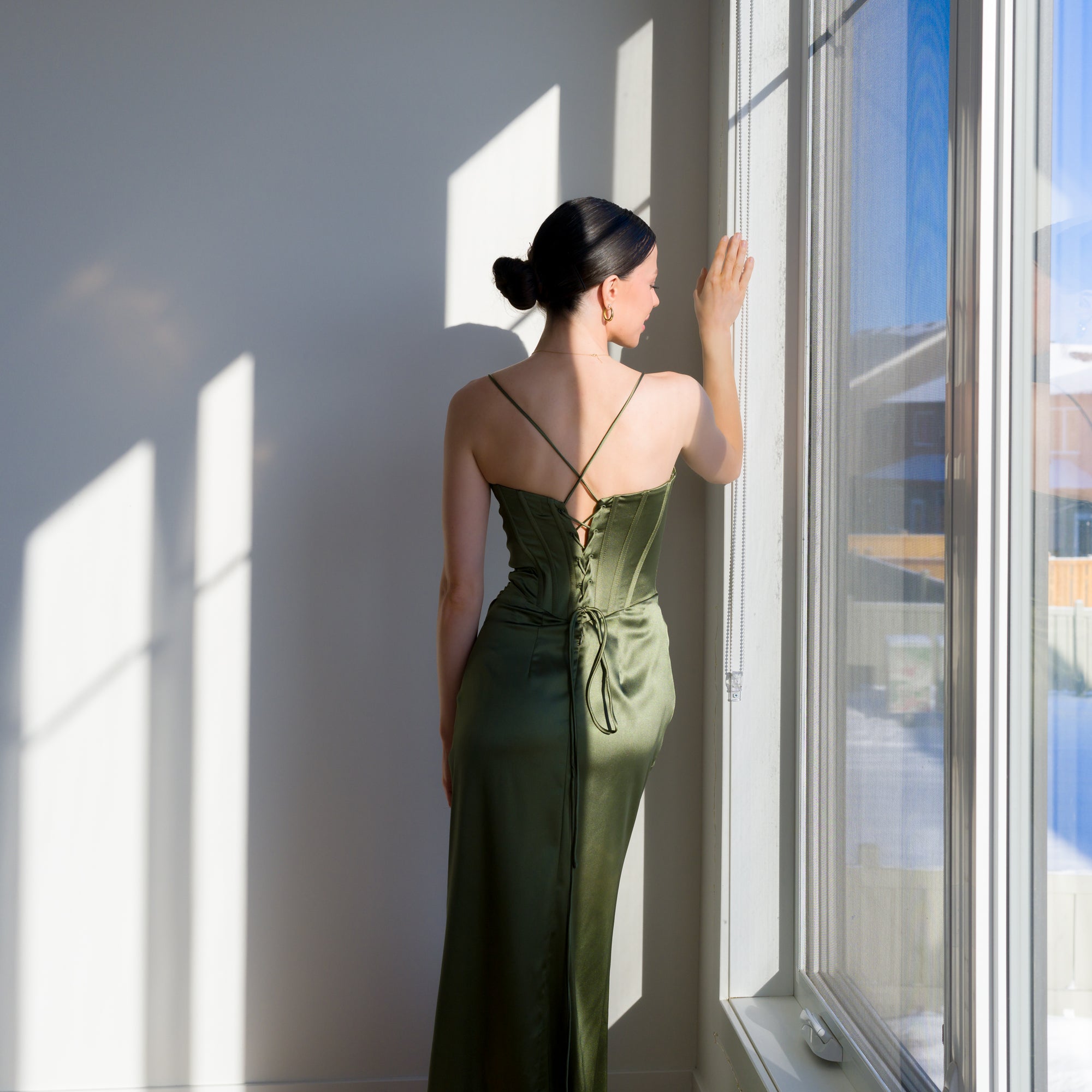 Ultra-Supportive Corset Gown in Heavy Satin
