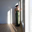 Ultra-Supportive Corset Gown in Heavy Satin