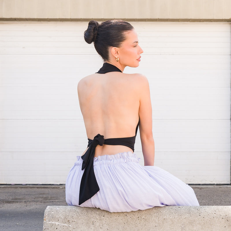 Silky Halter Top in Black