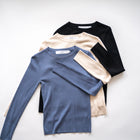 Blue Long Sleeve Crew Neck Top