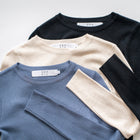 Blue Long Sleeve Crew Neck Top