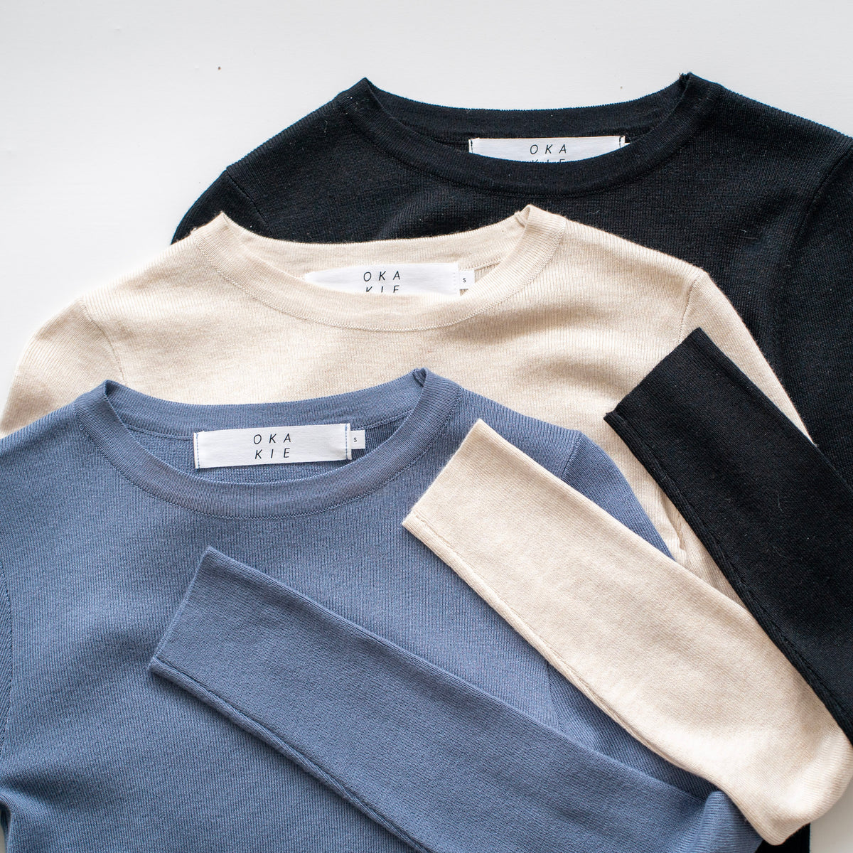 Blue Long Sleeve Crew Neck Top