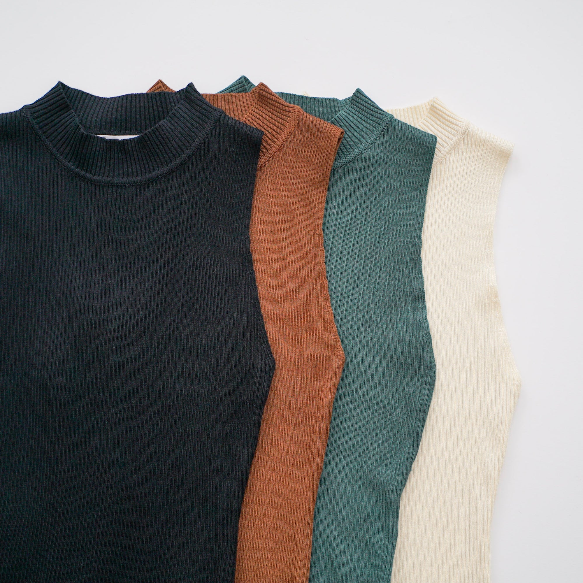 Mock Neck Tank in Ribbed Knit