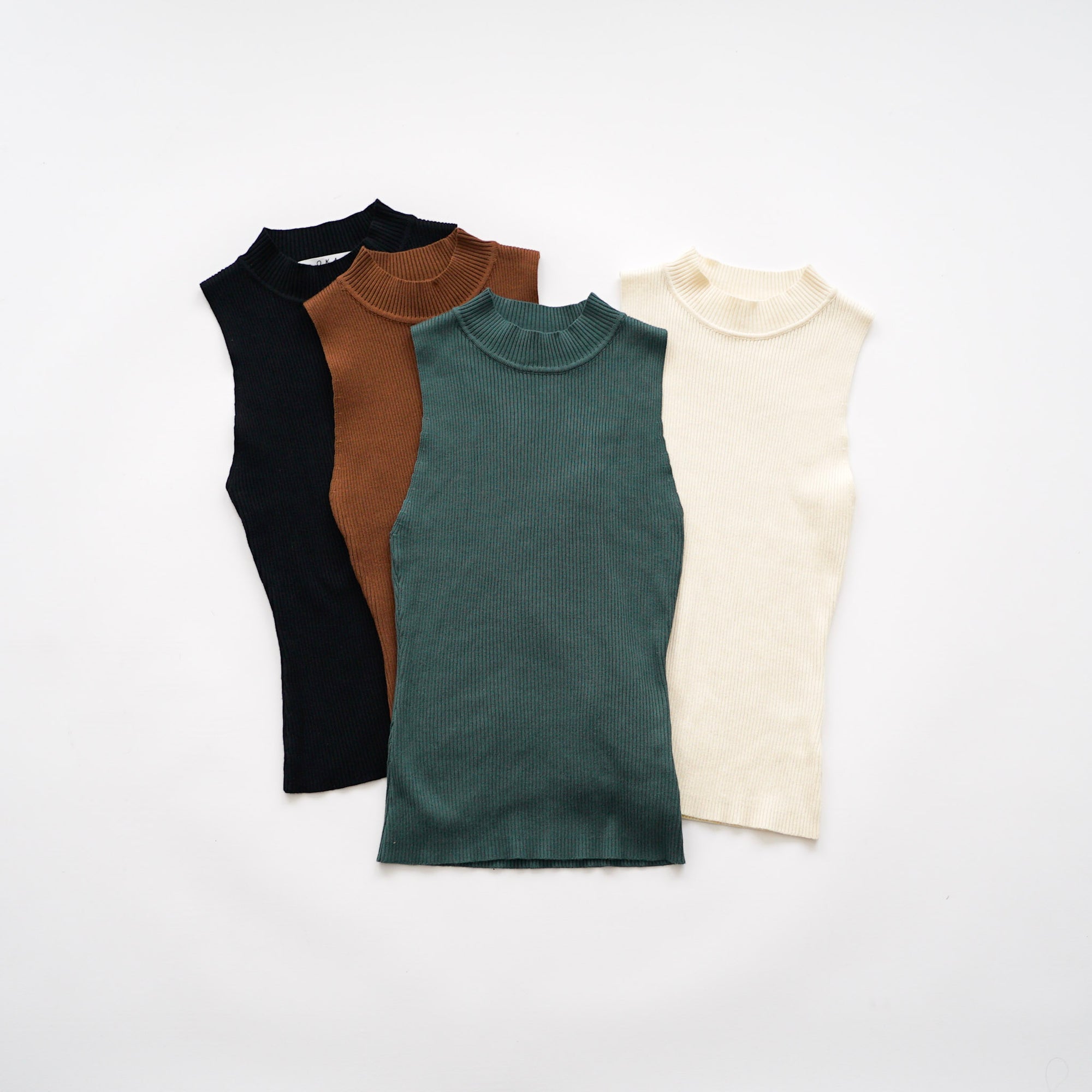 Mock Neck Tank in Ribbed Knit