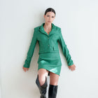 Vegan Leather Skirt And Jacket Set