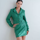 Vegan Leather Skirt And Jacket Set