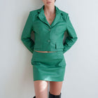 Vegan Leather Skirt And Jacket Set