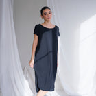 Cupro Cap Sleeve Shift Dress