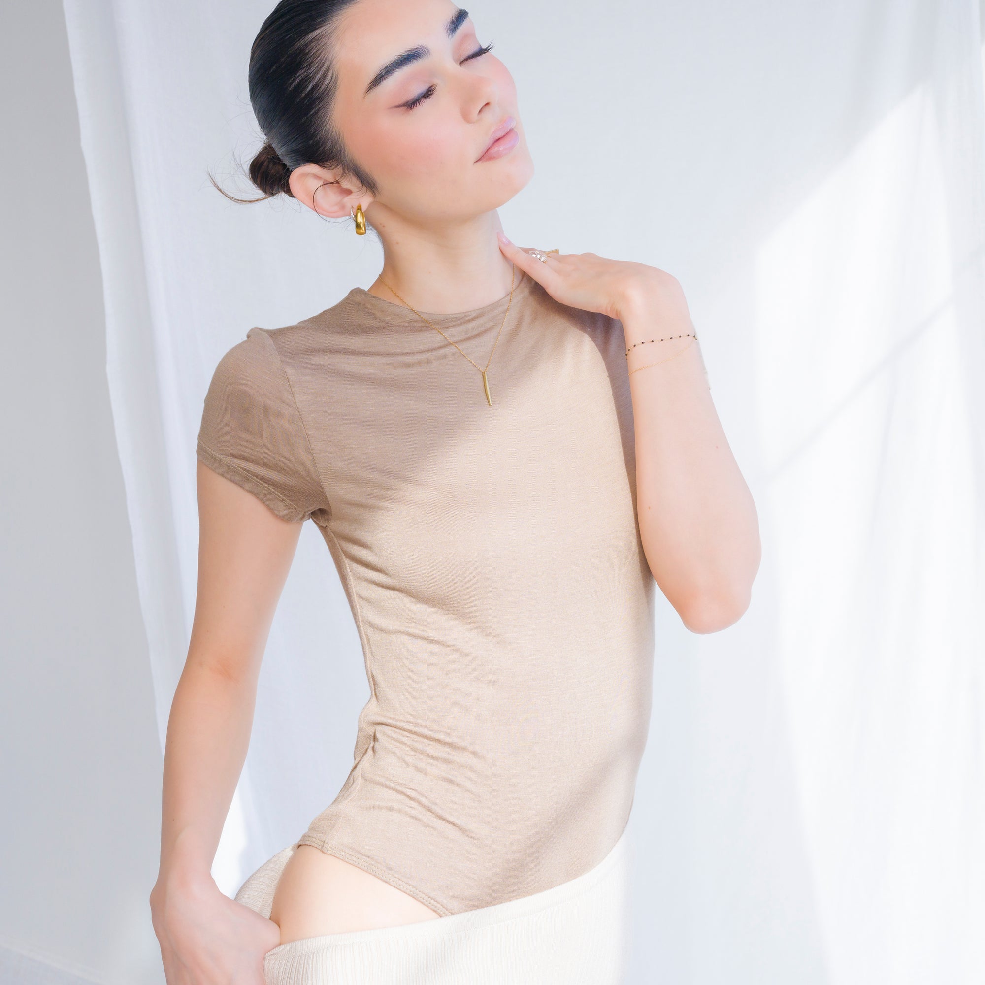 Super Soft T-Shirt Bodysuit in Pastel Colours