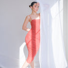 Silky-Luxe Ruched Midi Dress in Performance Fabric