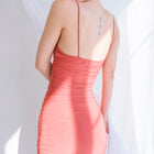 Silky-Luxe Ruched Midi Dress in Performance Fabric