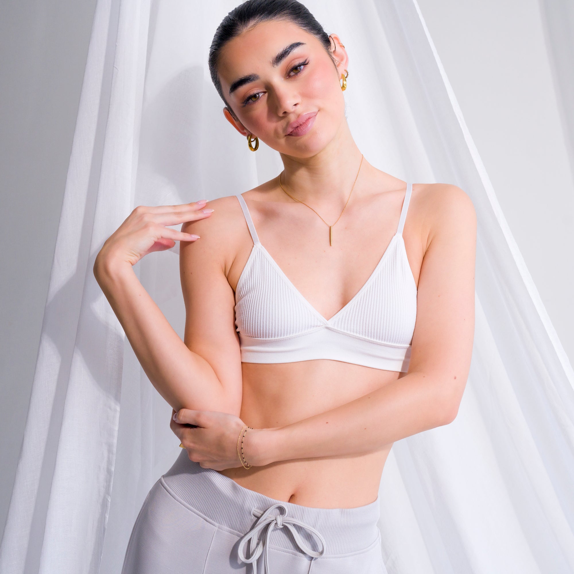 Soft, Stretchy Bralette in Waffle Knit