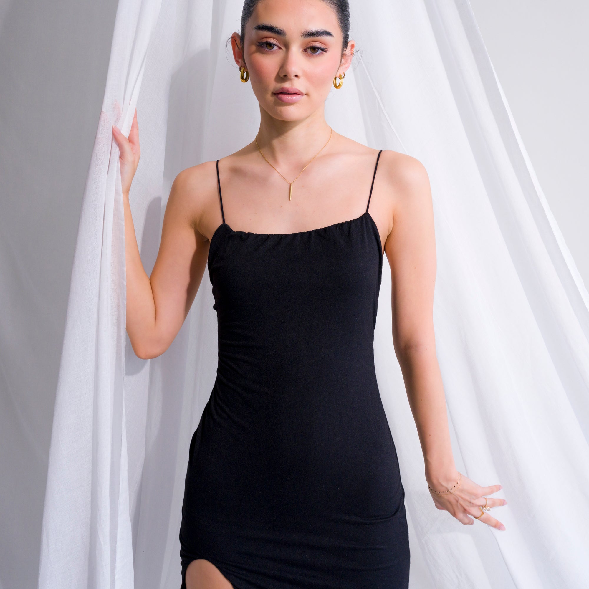 Buttery Midi Dress With Slit