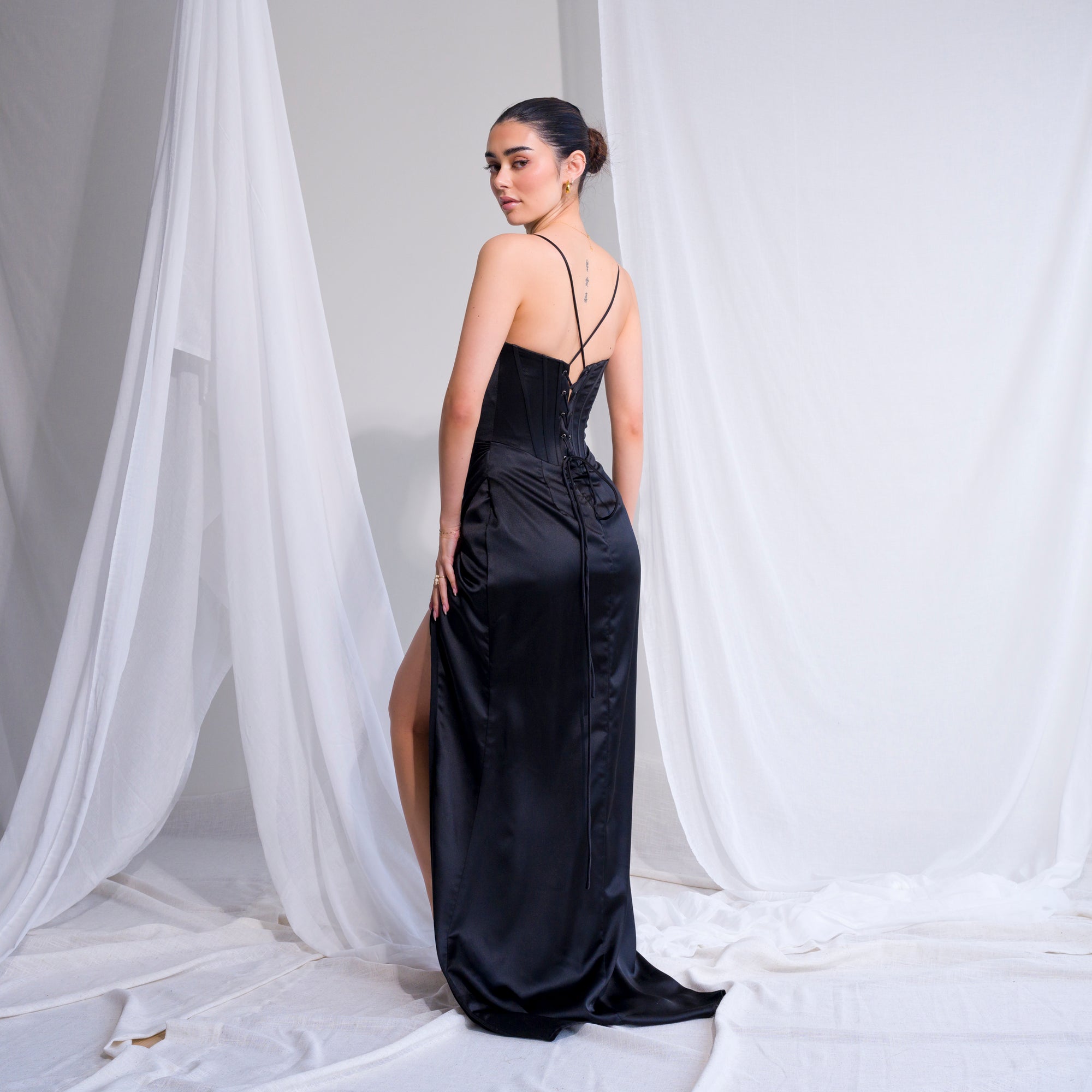Ultra-Supportive Corset Gown in Heavy Satin