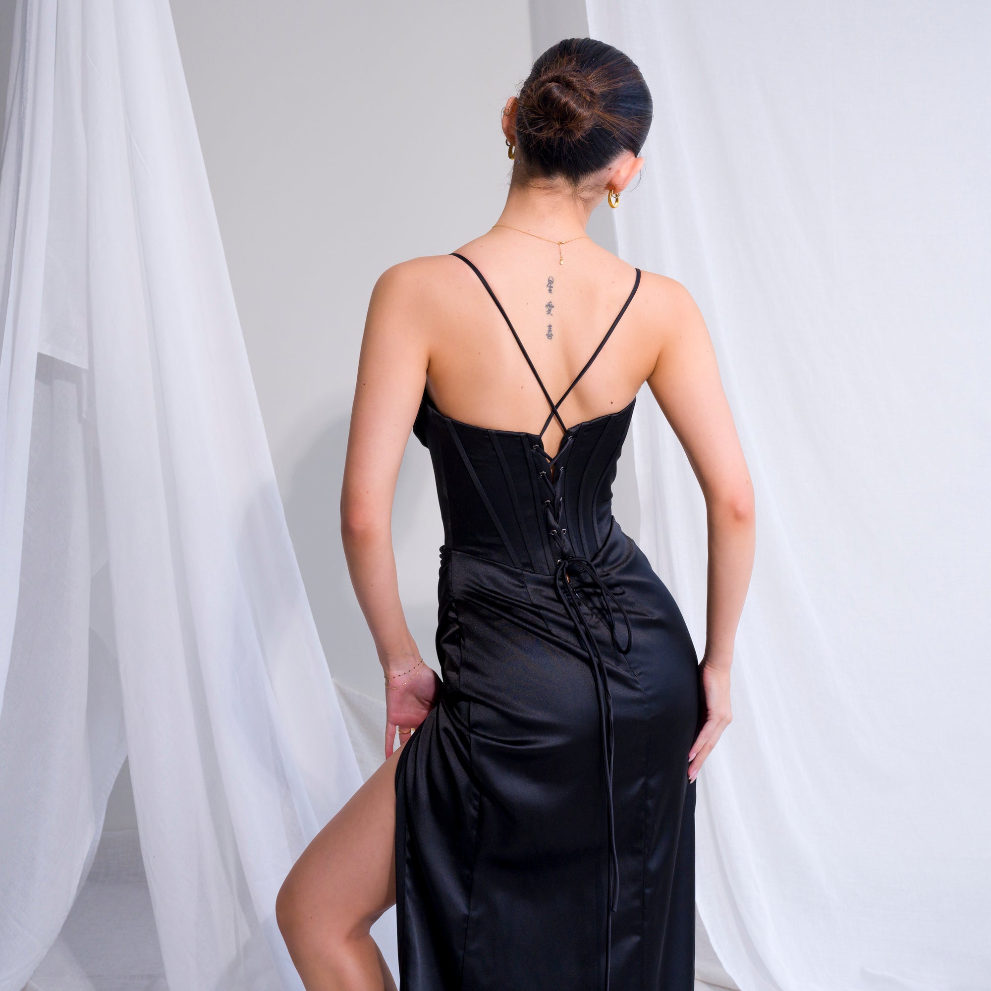 Ultra-Supportive Corset Gown in Heavy Satin