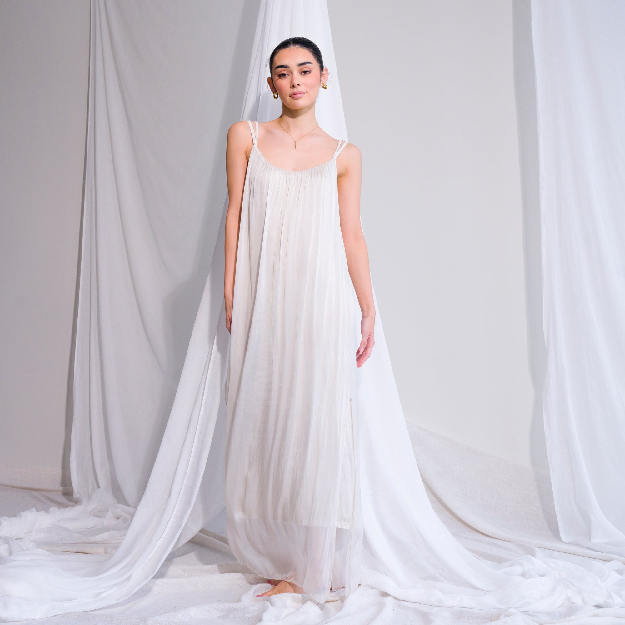 100% Silk Chiffon Gown with Lining