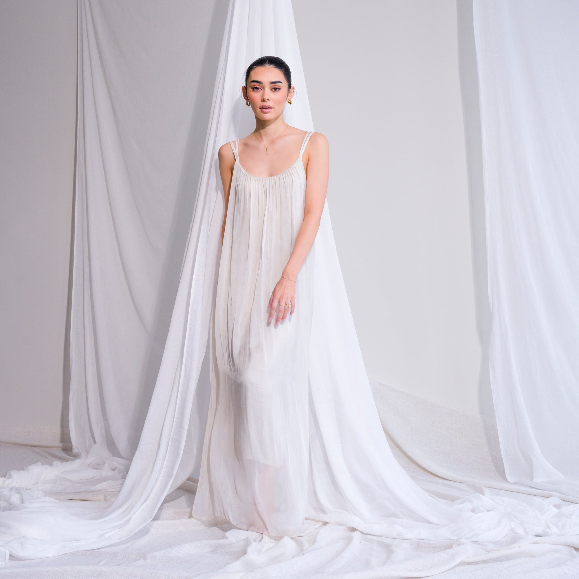 100% Silk Chiffon Gown with Lining