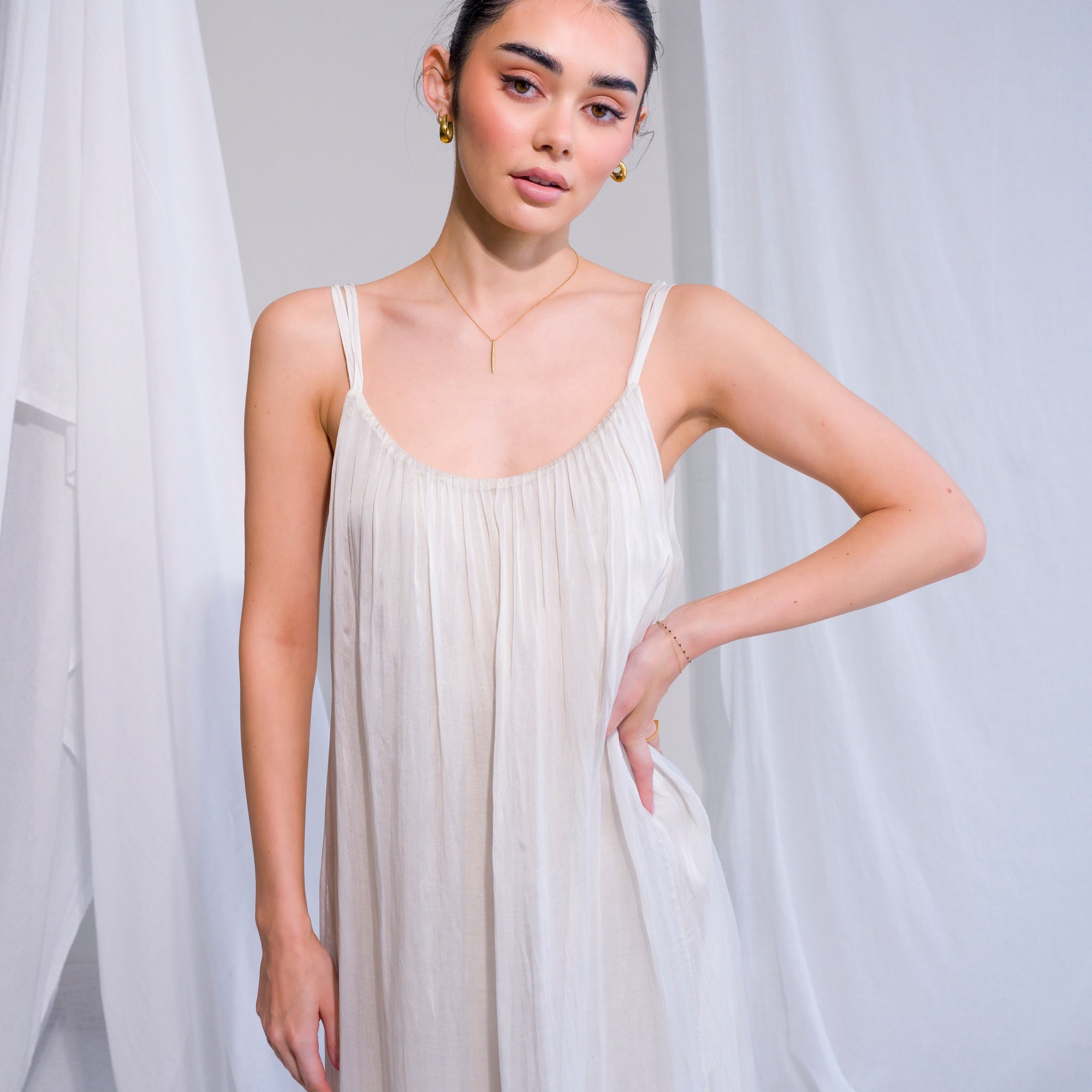 100% Silk Chiffon Gown with Lining