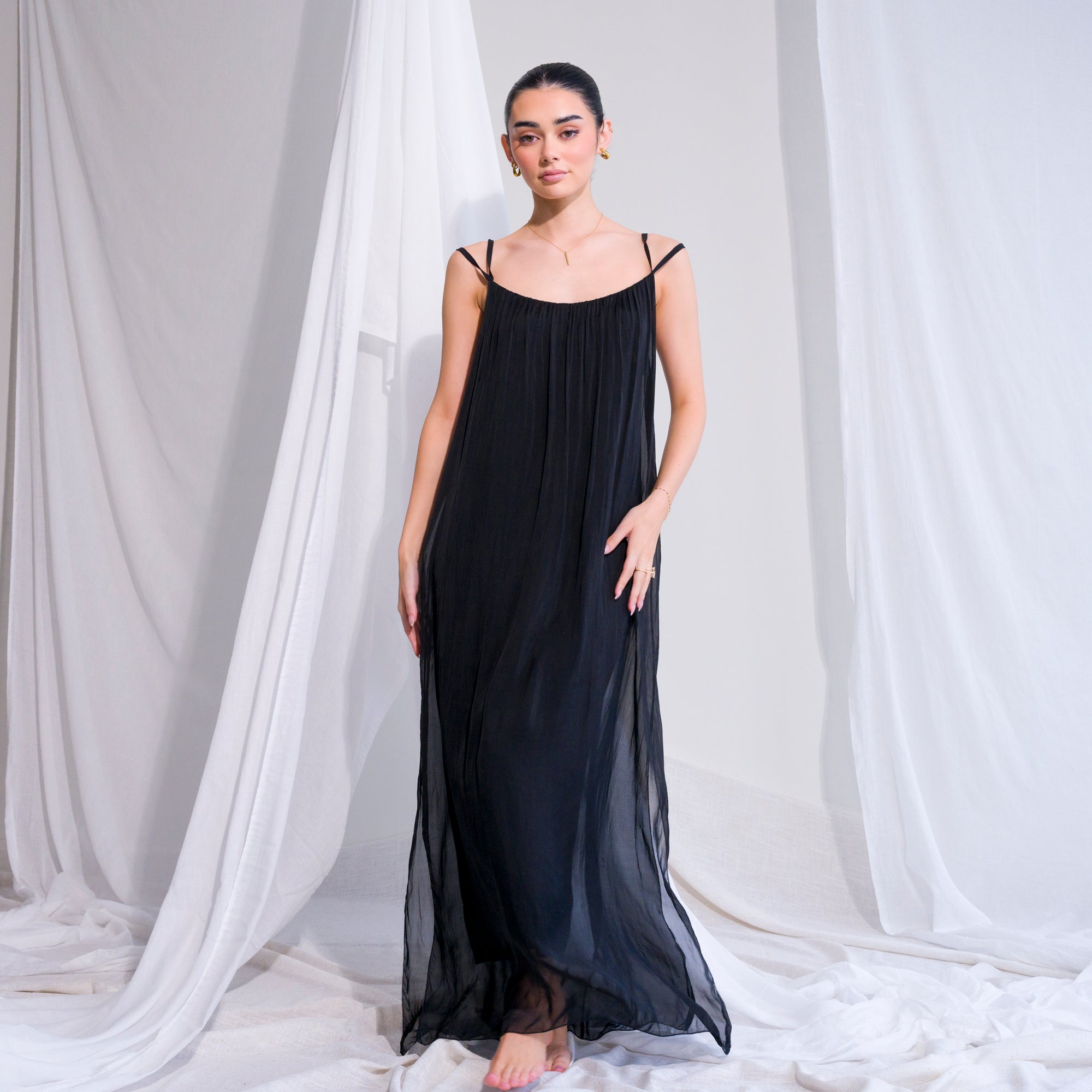 100% Silk Chiffon Gown with Lining