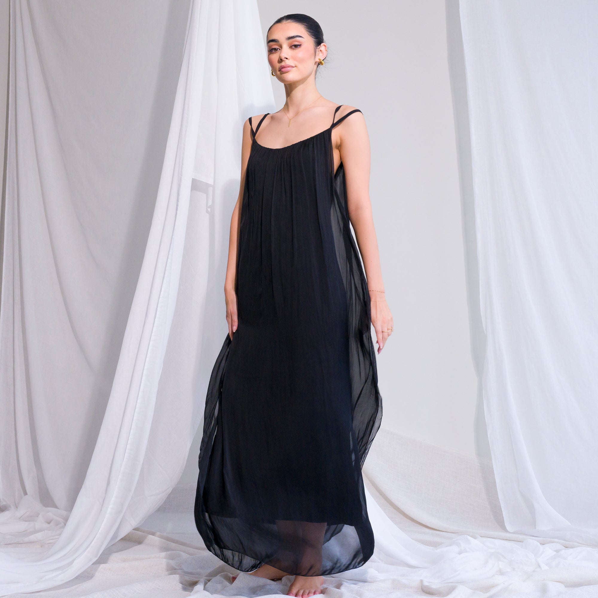 100% Silk Chiffon Gown with Lining