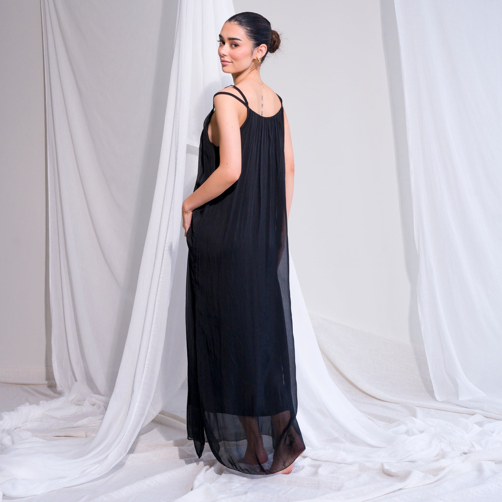 100% Silk Chiffon Gown with Lining