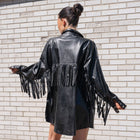 Faux Leather Fringe Jacket