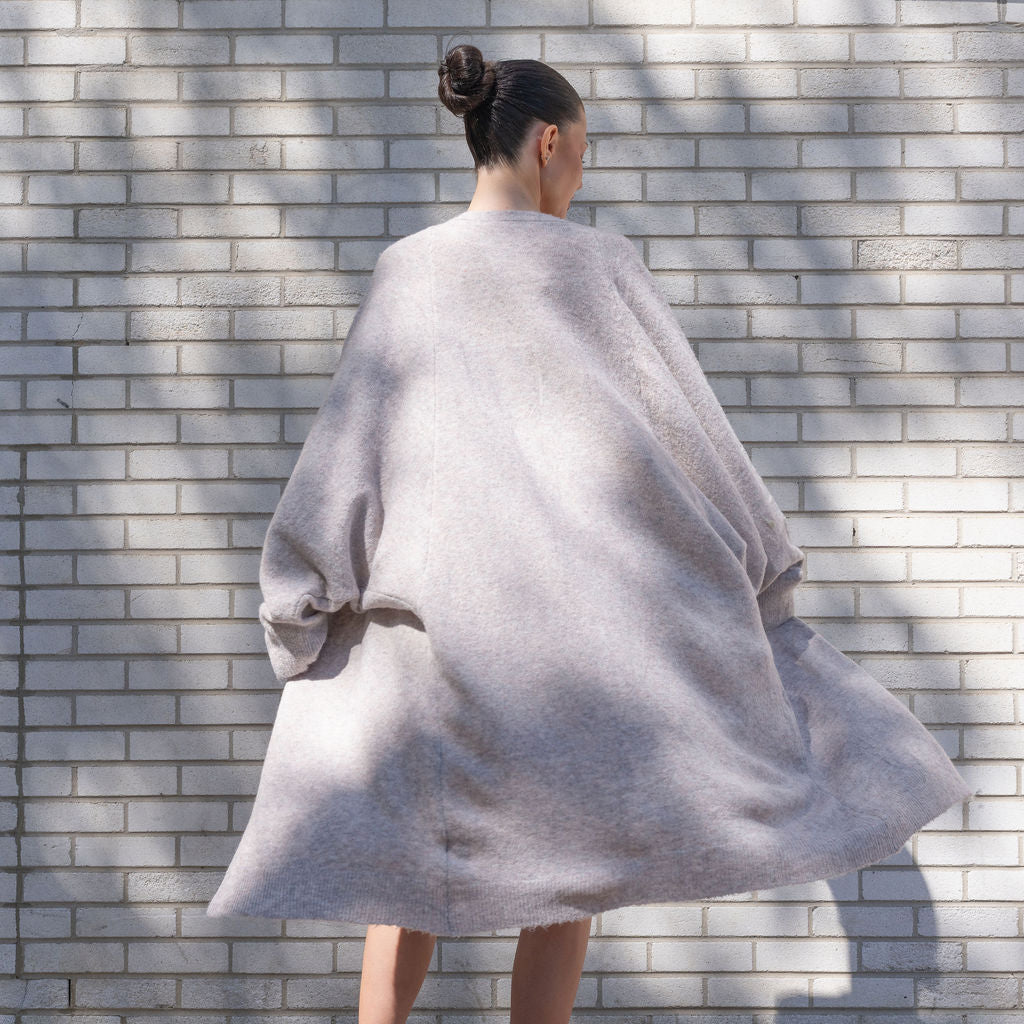 TWO TONED, SOFT KNIT BATWING CARDIGAN
