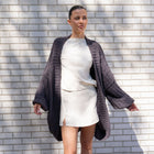 Teddy Cocoon Cardigan in Dark Purple-Grey
