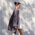 Teddy Cocoon Cardigan in Dark Purple-Grey