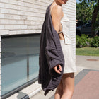 Teddy Cocoon Cardigan in Dark Purple-Grey