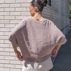 Italian Linen Blouse in Blush