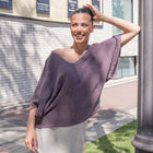 Italian Linen Blouse in Burgundy