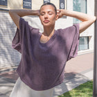 Italian Linen Blouse in Burgundy