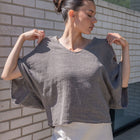Italian Linen Blouse in Taupe