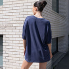 Cupro Boyfriend Tee in Navy