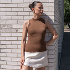 Mock Neck Tank in Ribbed Knit