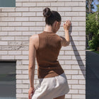 Mock Neck Tank in Ribbed Knit