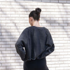 Mineral Washed Soft Cotton Sweater in Black