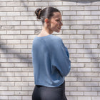 Waffle Crop Jersey Top in Blue