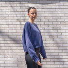 Mineral Washed Soft Cotton Sweater in Bright Blue