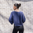 Mineral Washed Soft Cotton Sweater in Bright Blue