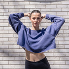 Mineral Washed Soft Cotton Sweater in Bright Blue