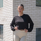 Waffle Crop Jersey Top in Black