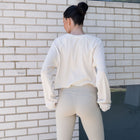 Waffle Crop Jersey Top in Cream