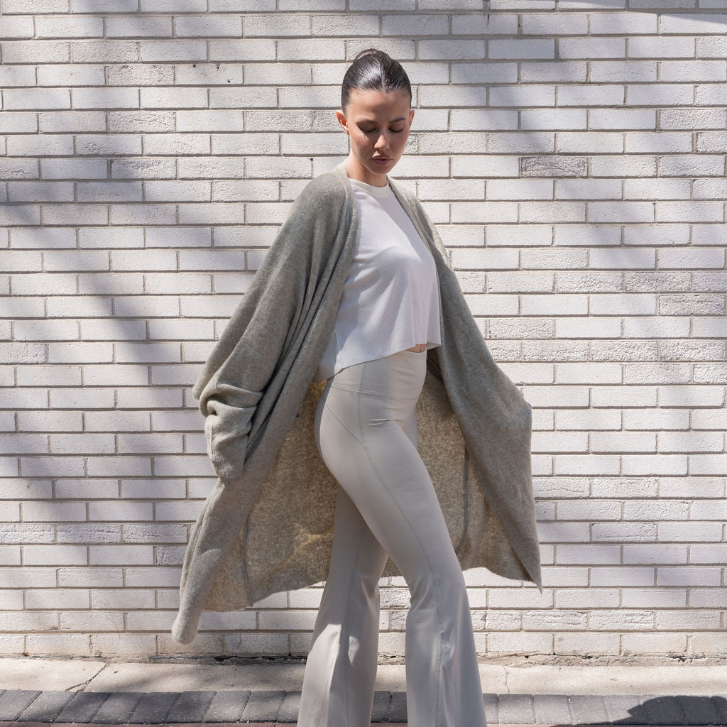 TWO TONED, SOFT KNIT BATWING CARDIGAN