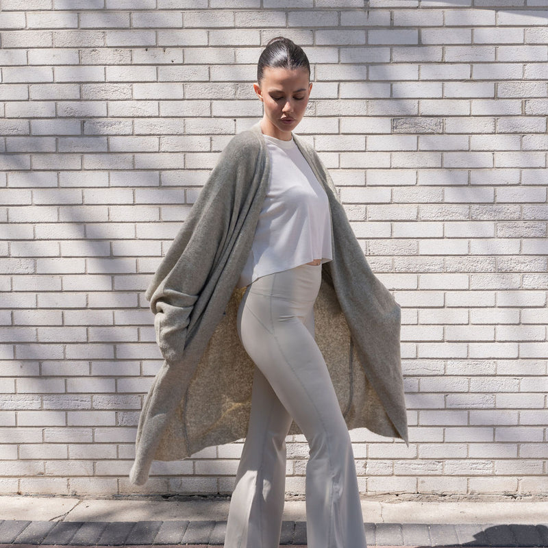 TWO TONED, SOFT KNIT BATWING CARDIGAN
