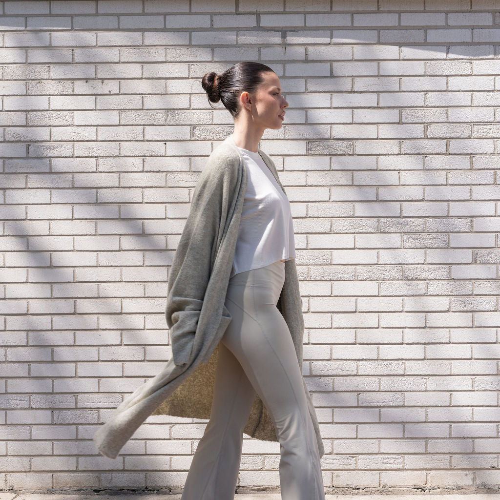 TWO TONED, SOFT KNIT BATWING CARDIGAN