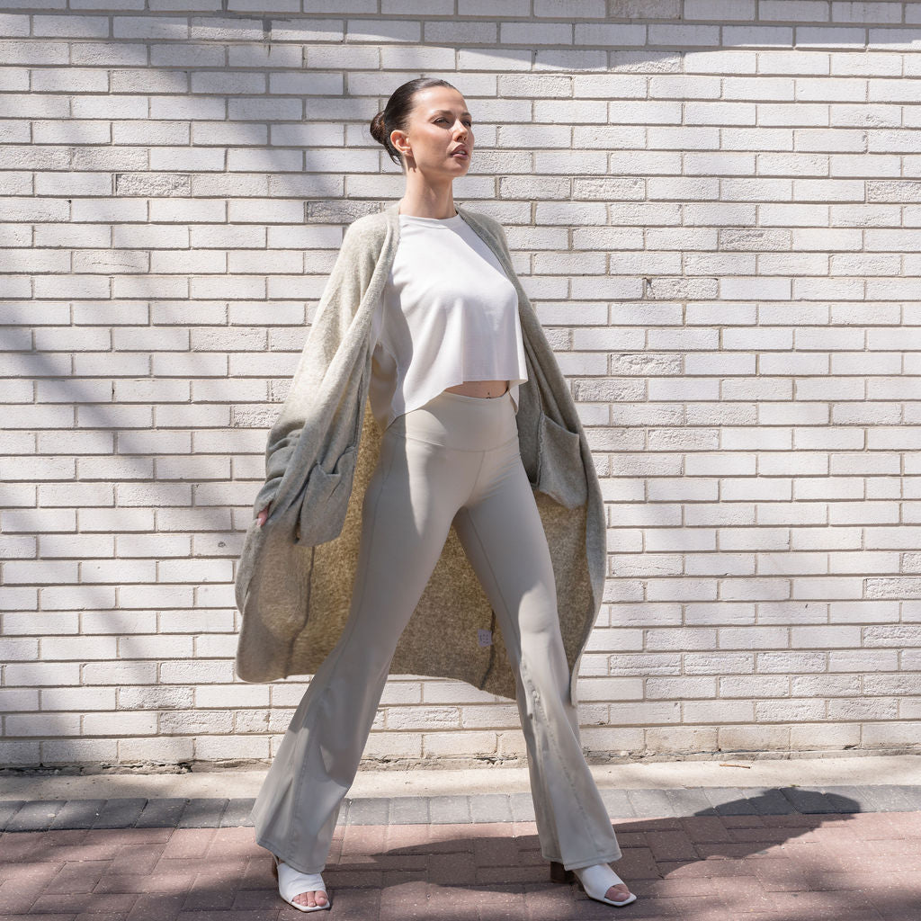 TWO TONED, SOFT KNIT BATWING CARDIGAN