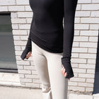 Long Sleeve Boatneck Top With Slit Sleeve