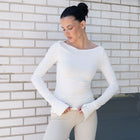 Long Sleeve Boatneck Top With Slit Sleeve